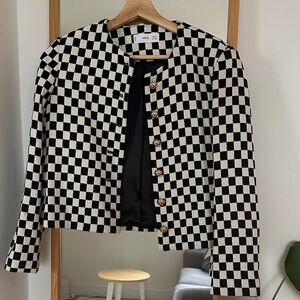 Mango Checkered Blazer